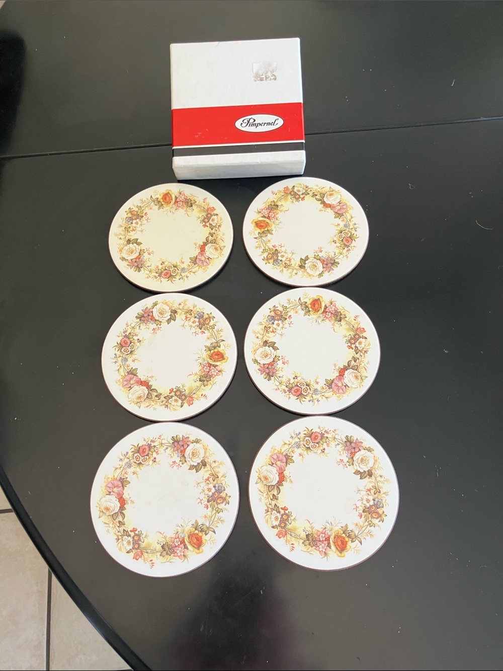 Imperial Floral Ceramic Coaster Set - 6 Pieces